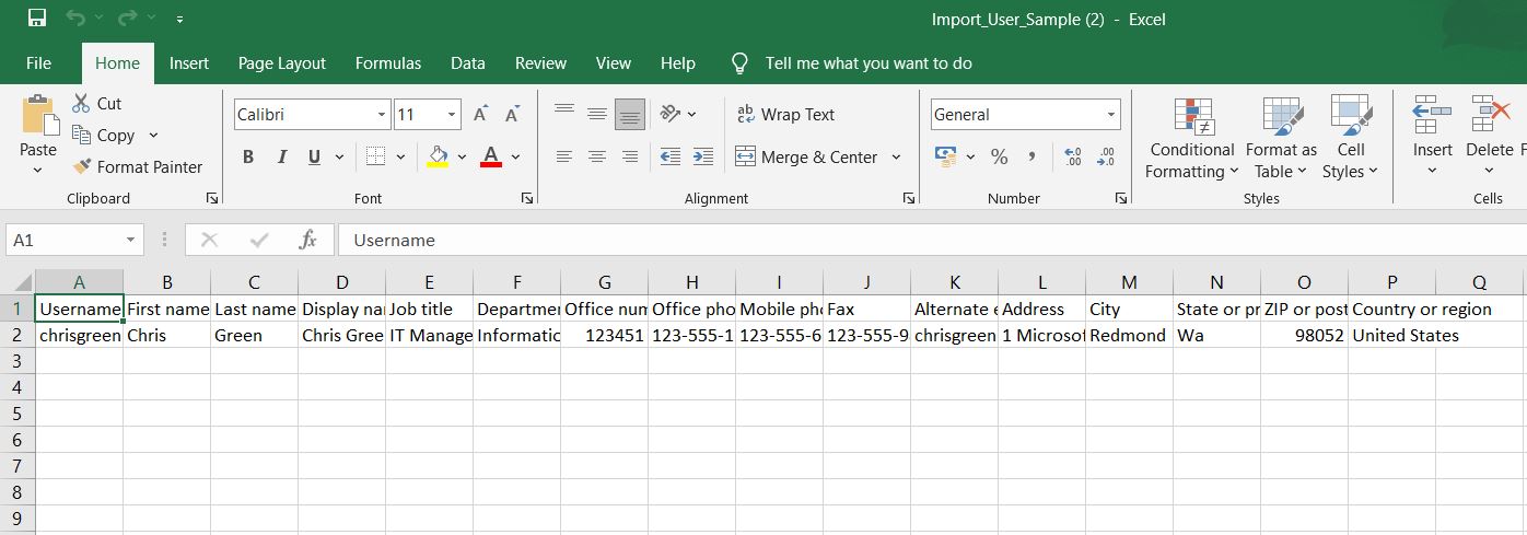 Sample CSV file with sample user info that you can use as reference for adding your user details.