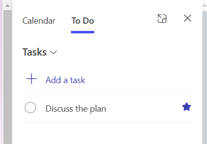 Marking a task as important in Microsoft 365 Todo tab 