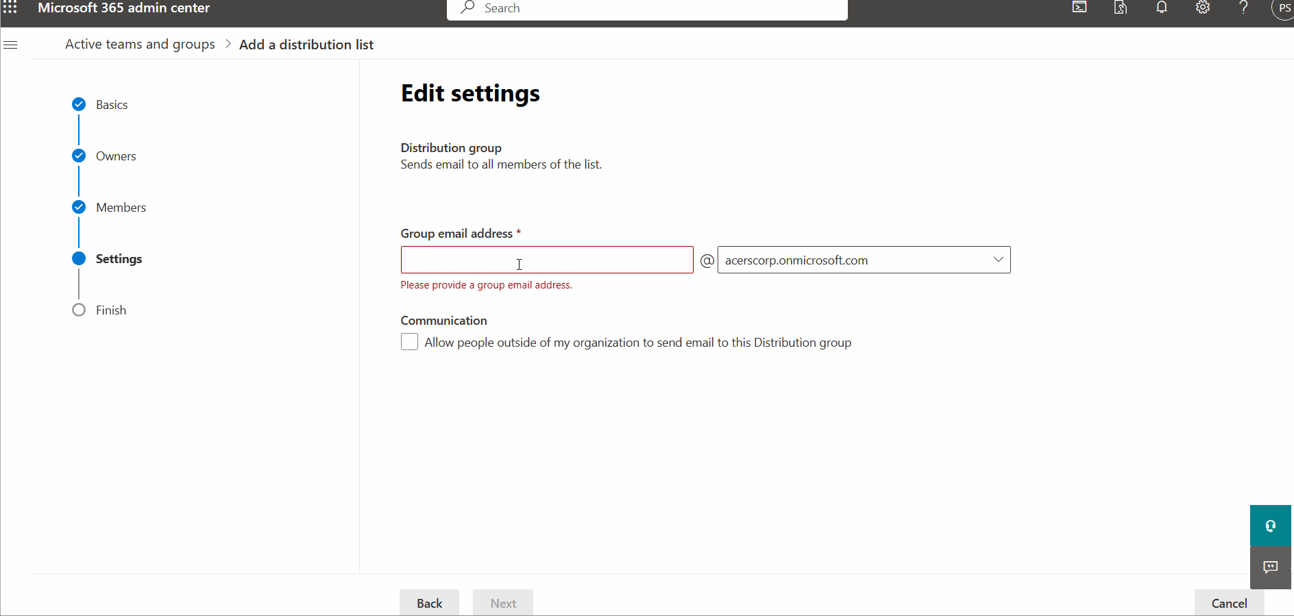 Create Microsoft 365 Distribution Group